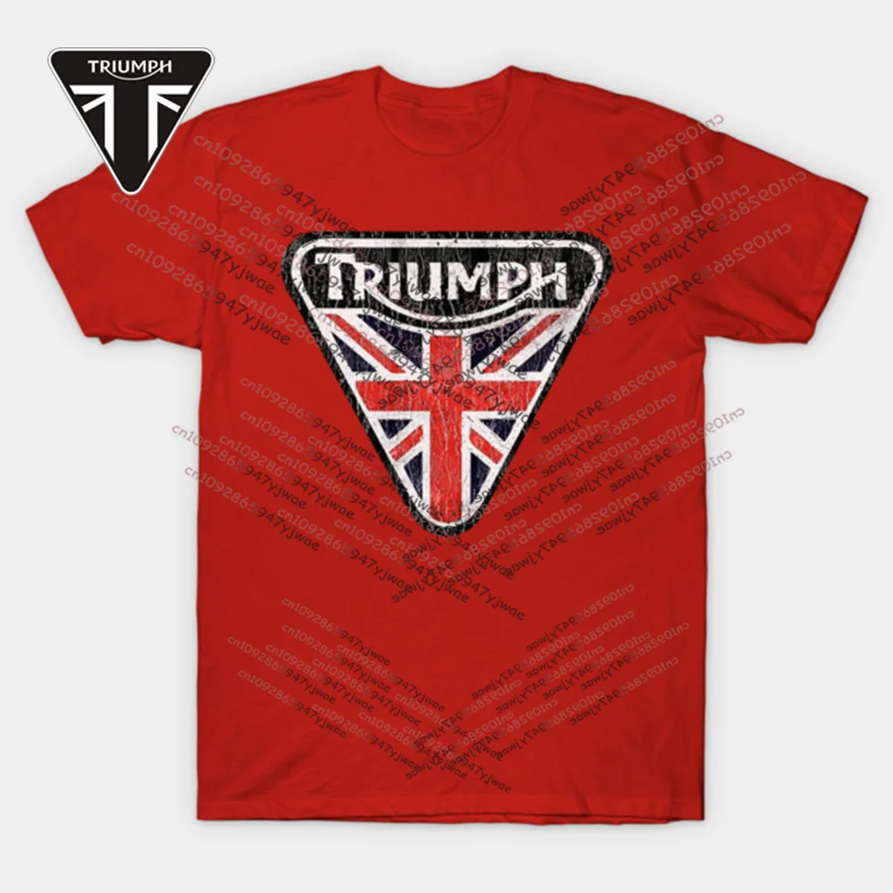 25 New Triumph Logo Tees Motociclette da uomo T-shirt Estate di alta qualità personalizzata in cotone sciolto Coppia Top alla moda Top per il tempo libero