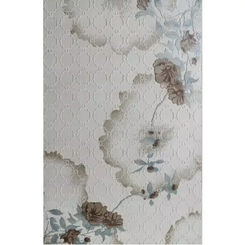 Minimalist Style Polypropylene Polyester Silk Braided Carpet Set Floral Pattern Area Rugs for Living Room Home Decoration