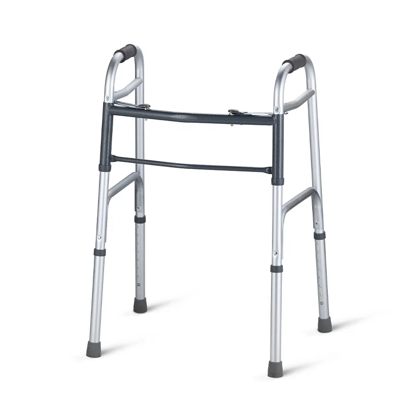 

Wheelless double button aluminum alloy walker the elderly foldable walker
