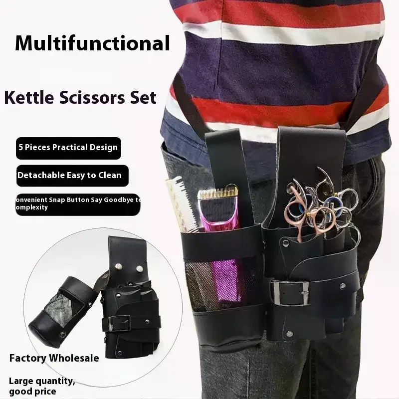

Barber Hair Scissor Bag Clips Comb Case Hairdressing Barber Holster Bags Holder Tool Salon Waist Pack Belt PU Leather Bag