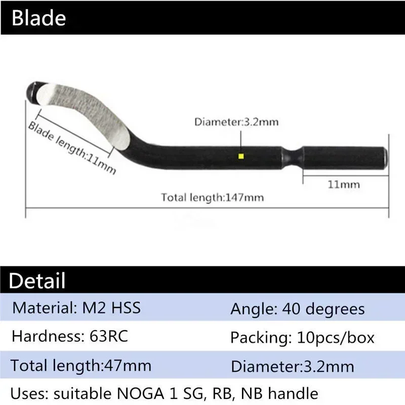 NB1100 Burr Handle &10pcs BS1010 Blades Deburrer Deburring Tools Kit Set DIY Edge Cutter For Wood Plastic Trimming Burr Scraper