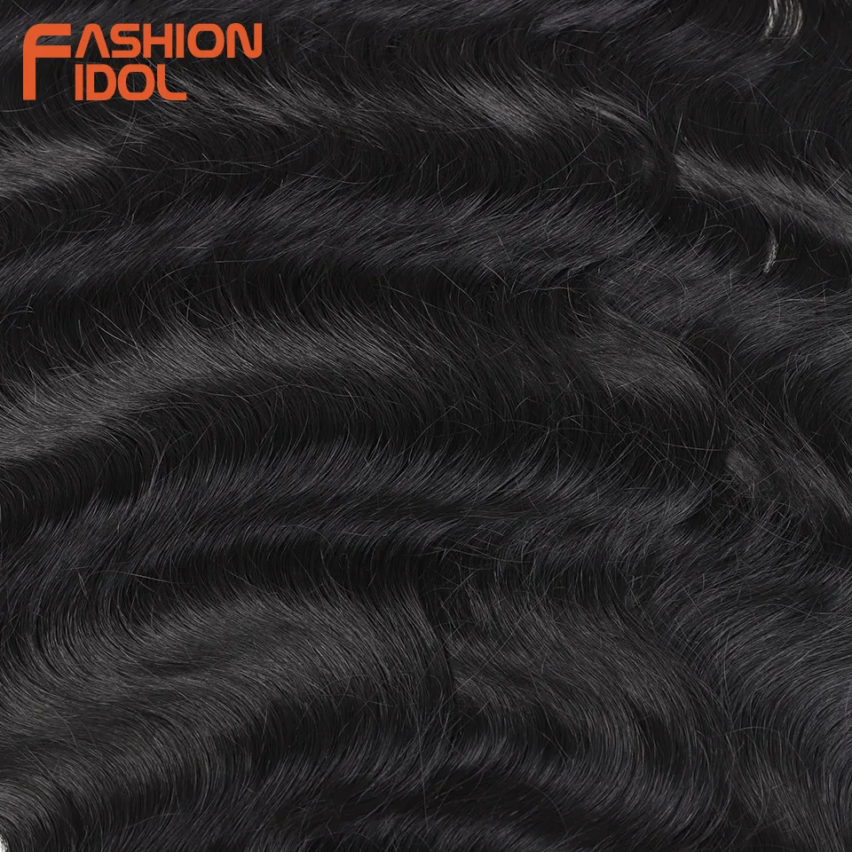 FASHION IDOL Body Wave Crochet Hair 22Inch Soft Long Synthetic Hair Goddess Braids Natural Wavy Ombre 613 Blonde Hair Extensions