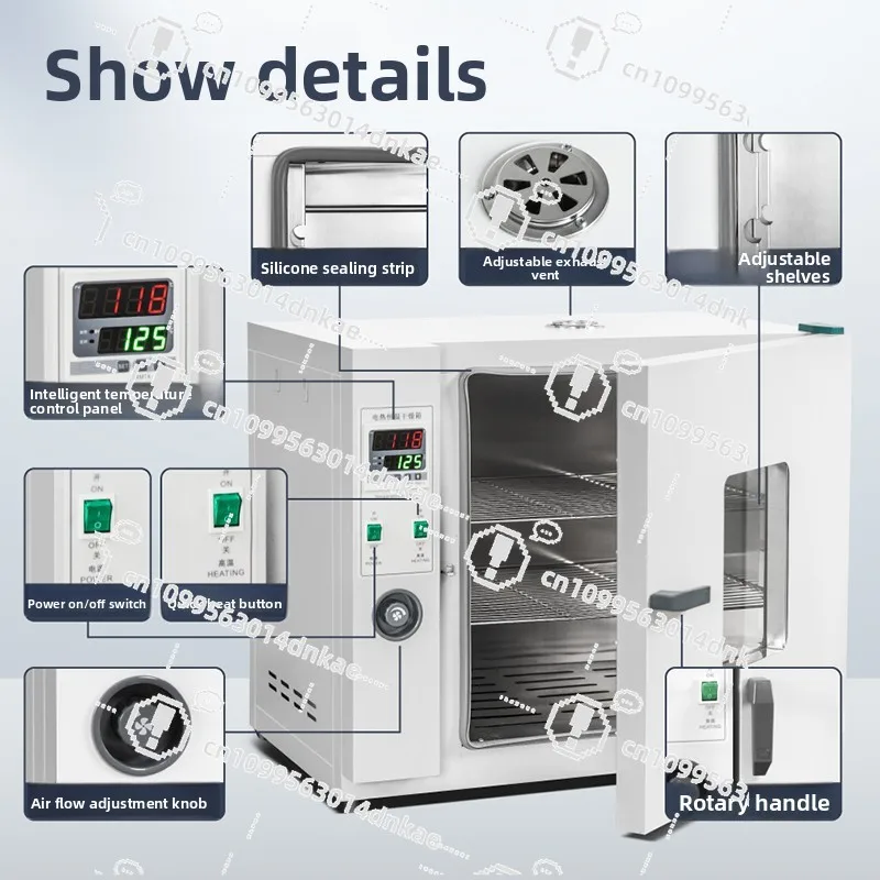 Electric High Temperature Heating Blast Drying Oven Constant Temperature Small Industrial Medical Dryer for Laboratory Use