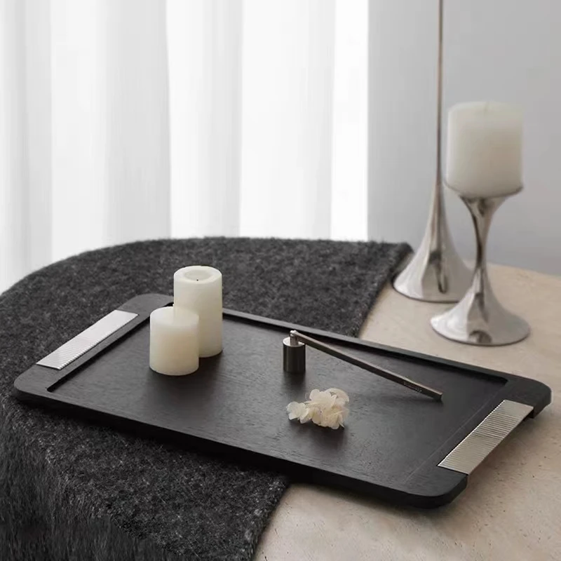 Modern Light Luxury European Rectangle High Grade Solid Wood Hair Tray Home Decoration Storage Craft Hotel  Supplies Decoration
