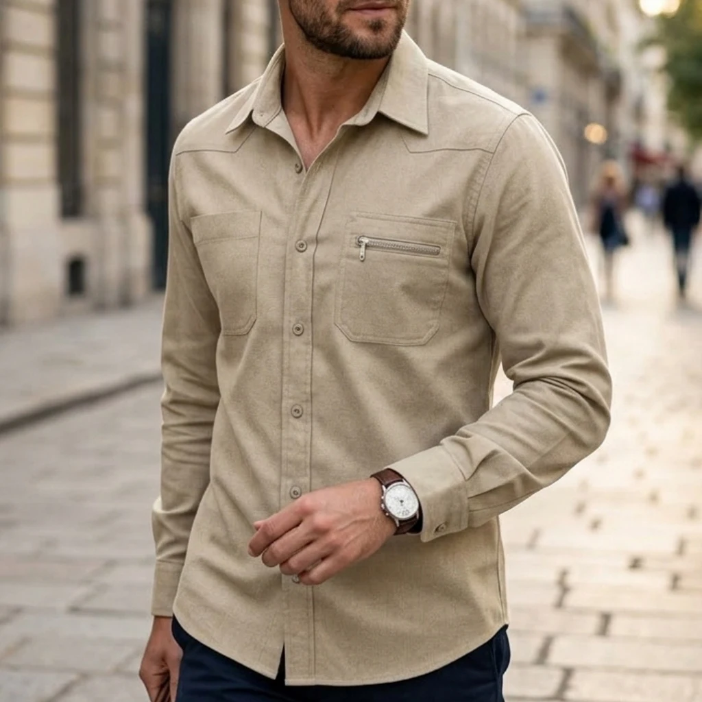 

Commuting Men's Shirt, Linen Breathable Shirt, Ultra-thin, Comfortable and Loose Shirt, Plus-size Street Men's Top T-shirt