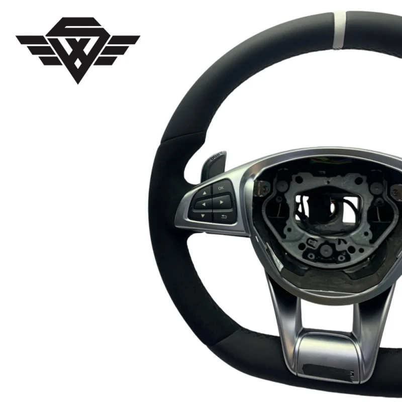 Factory Direct Sales Luxury Custom  Leather and alcantara Steering Wheel for Mercedes Benz W223 809P  W205  E C G Class