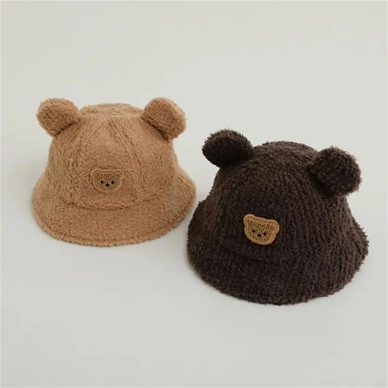 

M89C Children's Bucket Hat with Plush Lining, Warm and Comfortable Fisherman Caps Windproof with Chin Tie for Boys and Girls