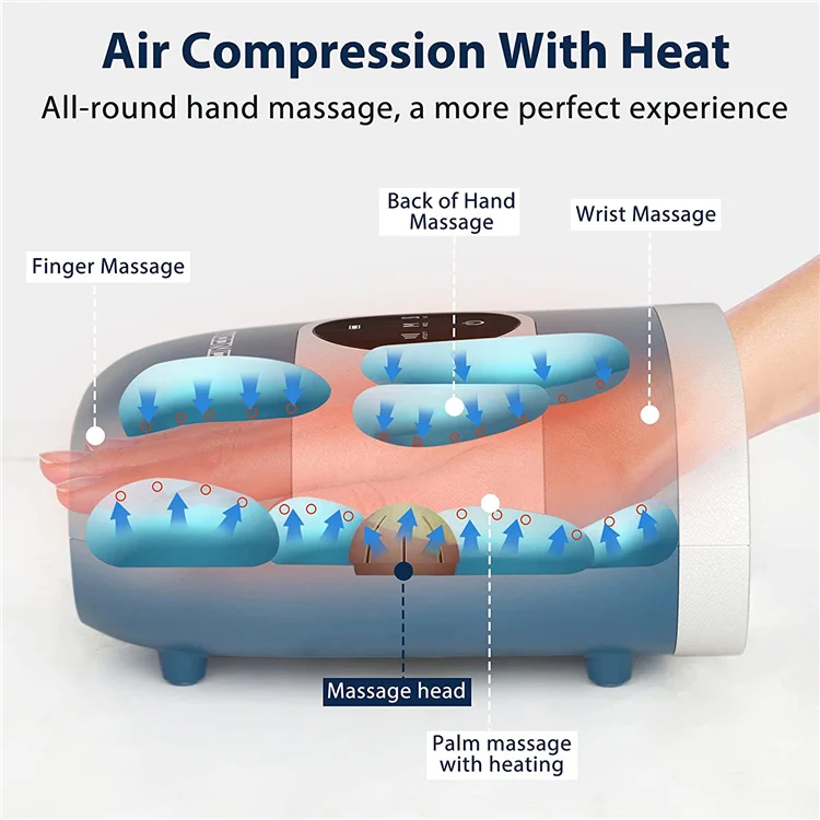 Smart Library Wireless Hand Massager Machine With Heat Electric Hand Massager For Arthritis Air Compression Upgraded Palm And Ha