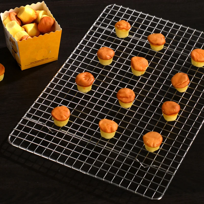 Stainless Steel Grid Cake Baking Stand Pastry Pizza Bread Cooling Rack Tray Non-stick Cookie Pies Food Shelf Kitchen Accessories