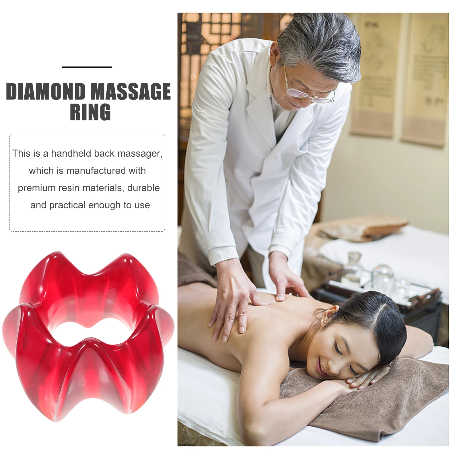 

Resin Massage Circle Body Scraper Portable Massager for Back Thigh Neck Acupressure Pain Relief Tool