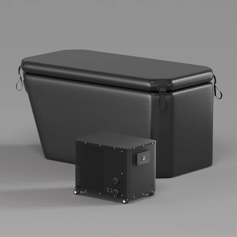 Customized Cold Plunge Set Portable Angled Ice Bath Tubs With Water Chiller For Cryotherapy Fitness Recovery