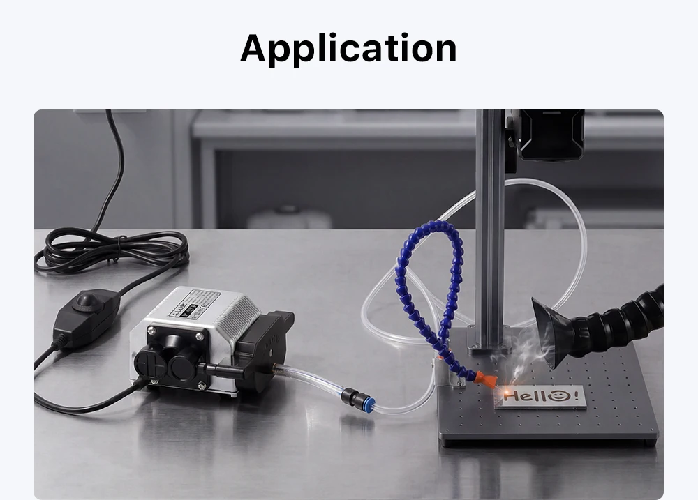 16W & 48W Luftunterstützungs-Kompressor Elektromagnetische Luftpumpe mit geringerem Geräuschpegel für Laser-Gravier- und Markiermaschinen mit einstellbarem Luftstrom – Detail 9