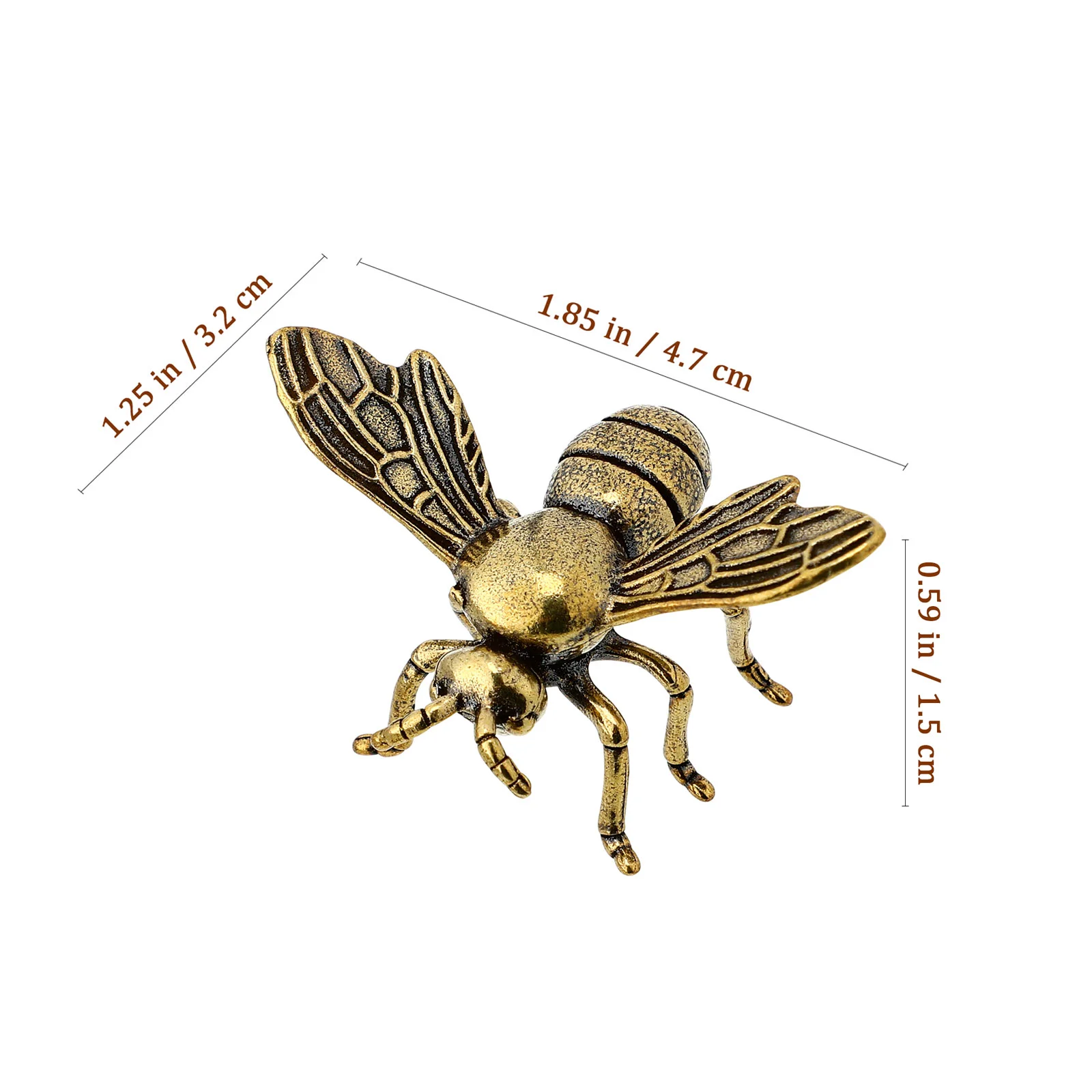 Brass Bee Exquisite Decor Stickers Desktop Ornament Shaped Figurine Creative Craft Venom Small