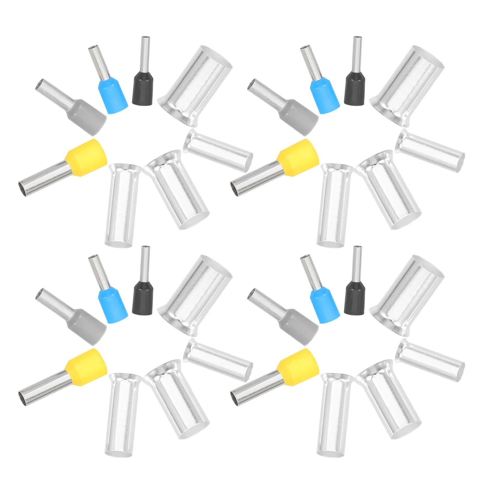 390Pcs Wire Ferrules Terminals Kit Tinned Copper Rubber Insulated Cord End Ferrules for 2Awg to 16Awg Crimp Electrical