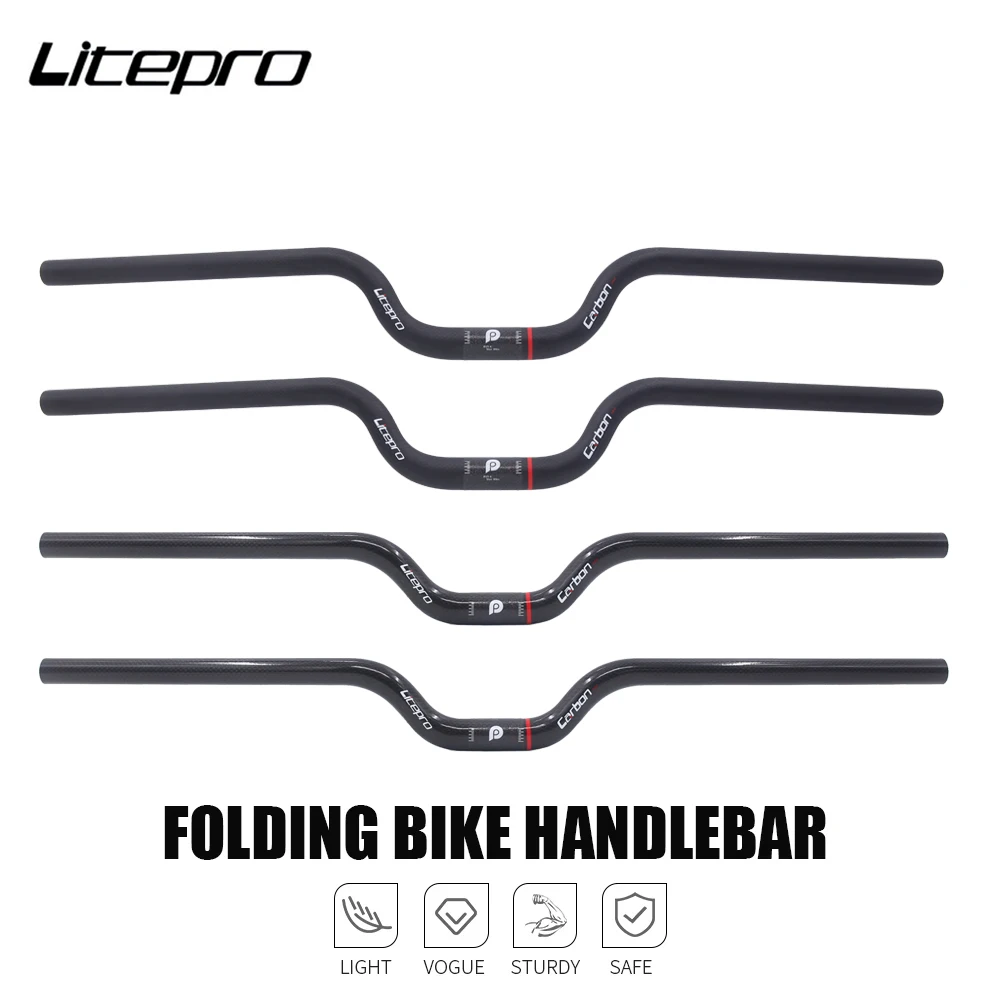 Litepro Folding Bicycle Portable Ultra Light Unisex Rise Handle M Handle Heightening Small Cloth 25.4mm 3K Carbon