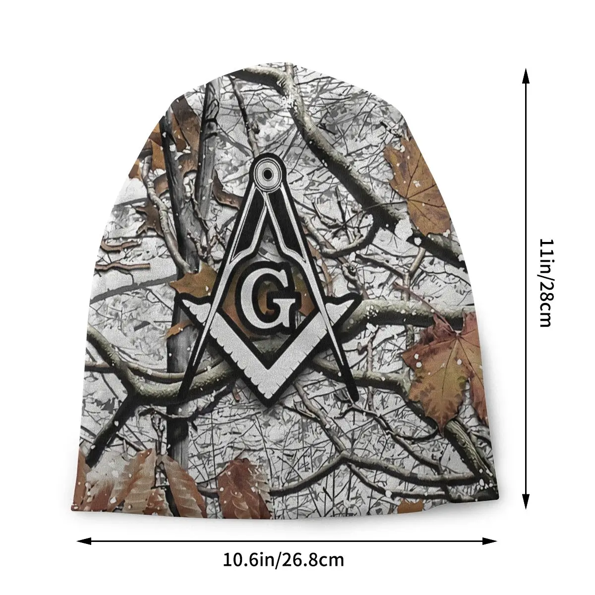 Hunting Camouflage Snows Freemason Gold Square Compass Spring Autumn Soft Beanie Hats Bonnet Men Sport Pullover Layer Breathable