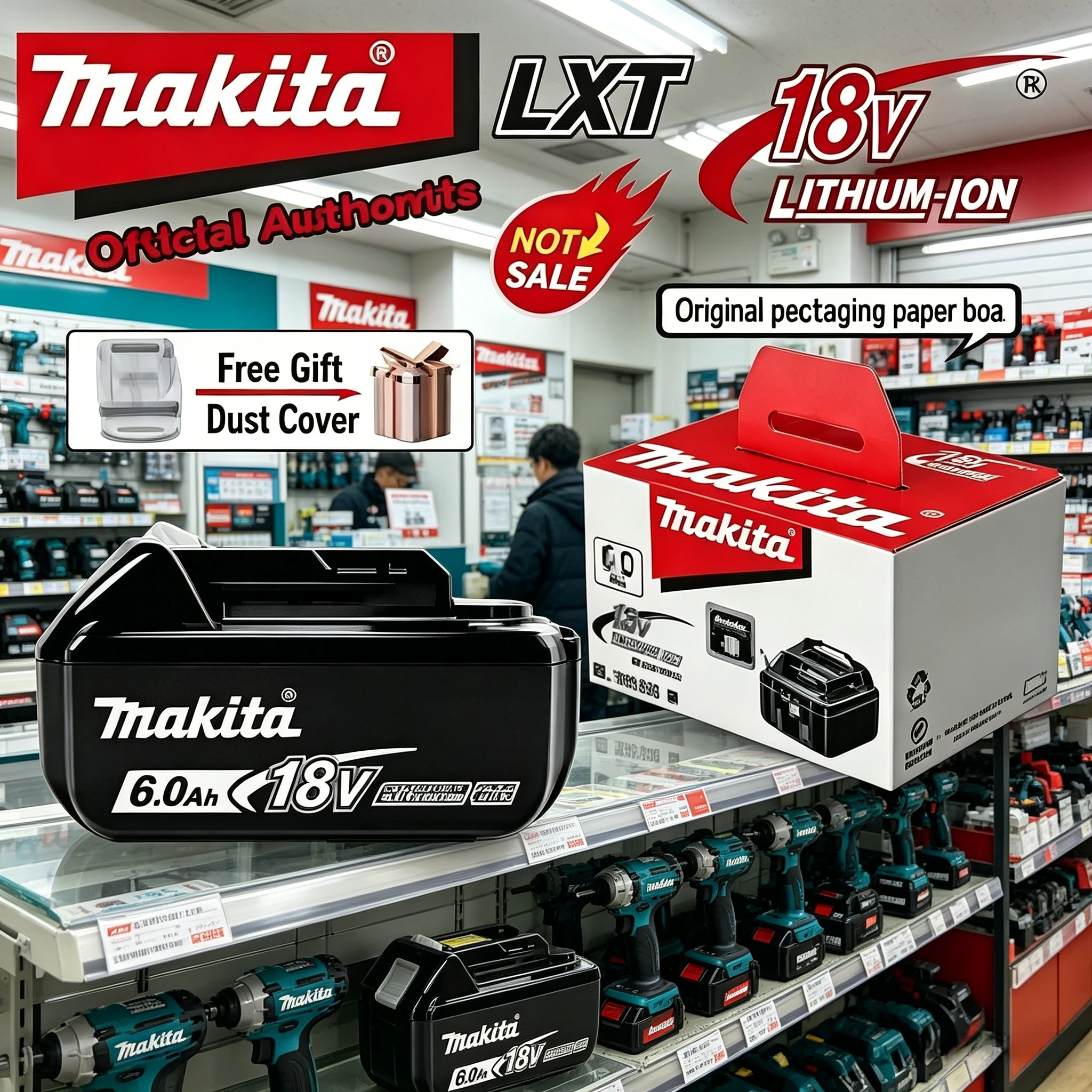 

Makita Original Lithium Ion Rechargeable Battery 18V 6000mAh 18v Replacement Batteries BL1860 BL1830 BL1850 BL1860B