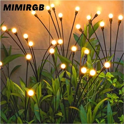 LED Solar Powered Garden Lights, Firefly Lights, Luz solar impermeável ao ar livre, Luzes de paisagem para decoração do pátio