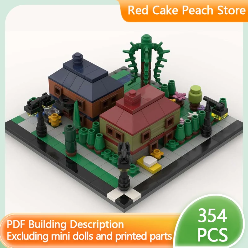 

City Street View Model MOC Building Bricks Town Family Houses Modular Technology Children Holiday Gifts Assemble Toys Suit