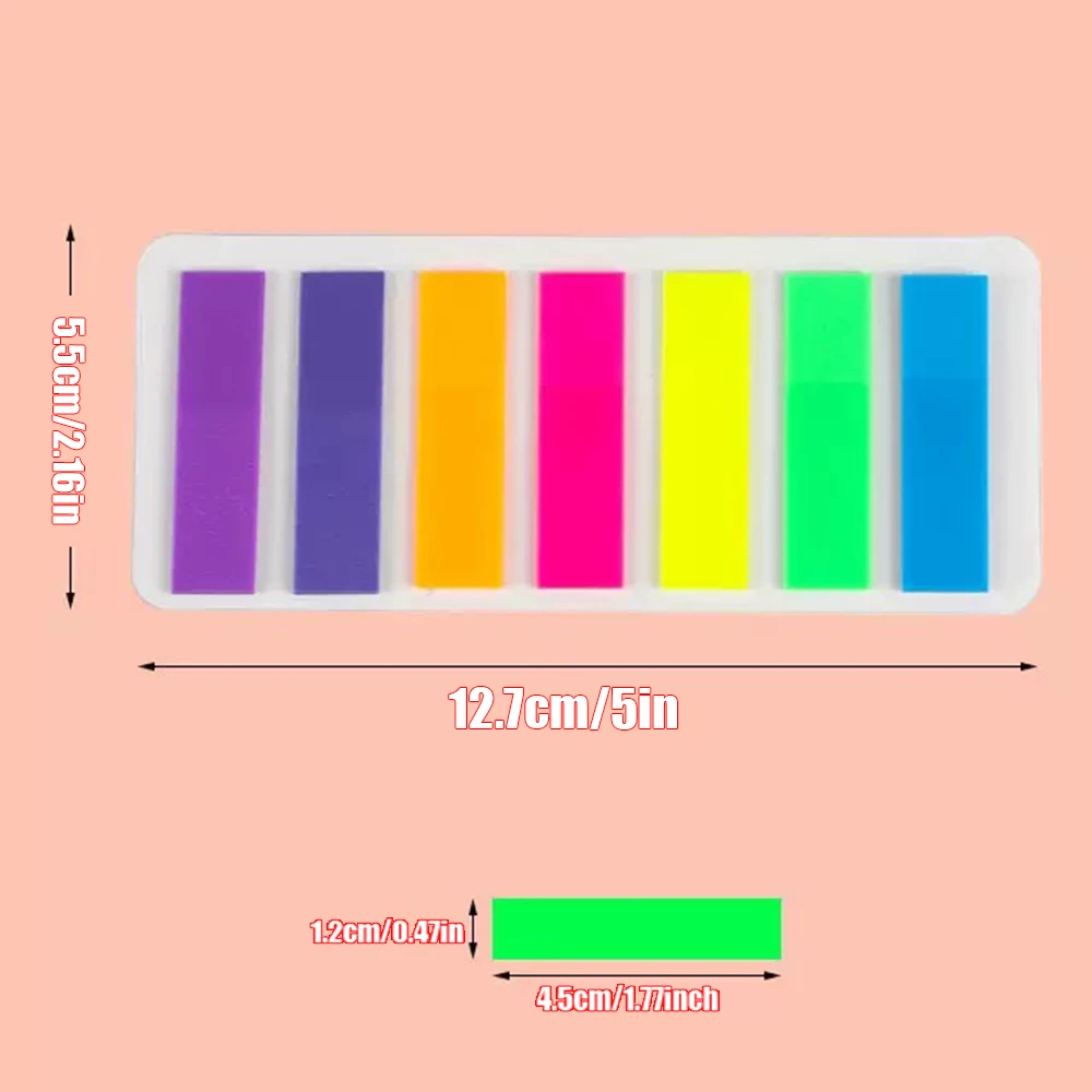 140/700/1400sheets Color Index Stickers Index Stickers Student Reading Markers 5pcs Markers Colorful Transparent Sticky