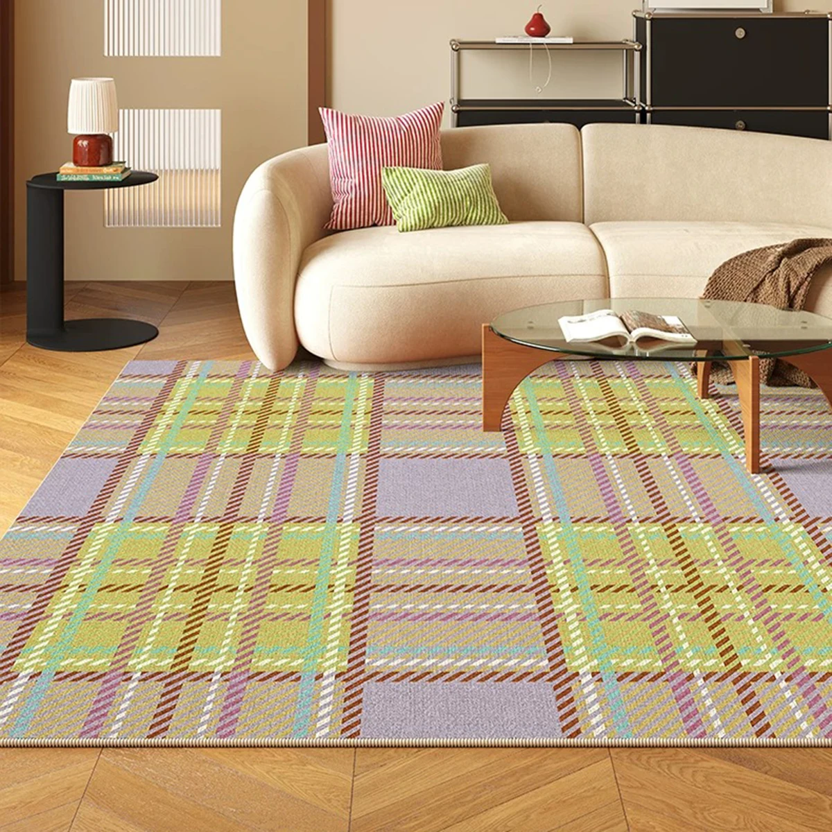 Light Luxury Striped Rugs Living Room Carpets 200x300 Large Area Floor Mat Bedroom Rug Short Plush Soft Mats Home Decoration 러그