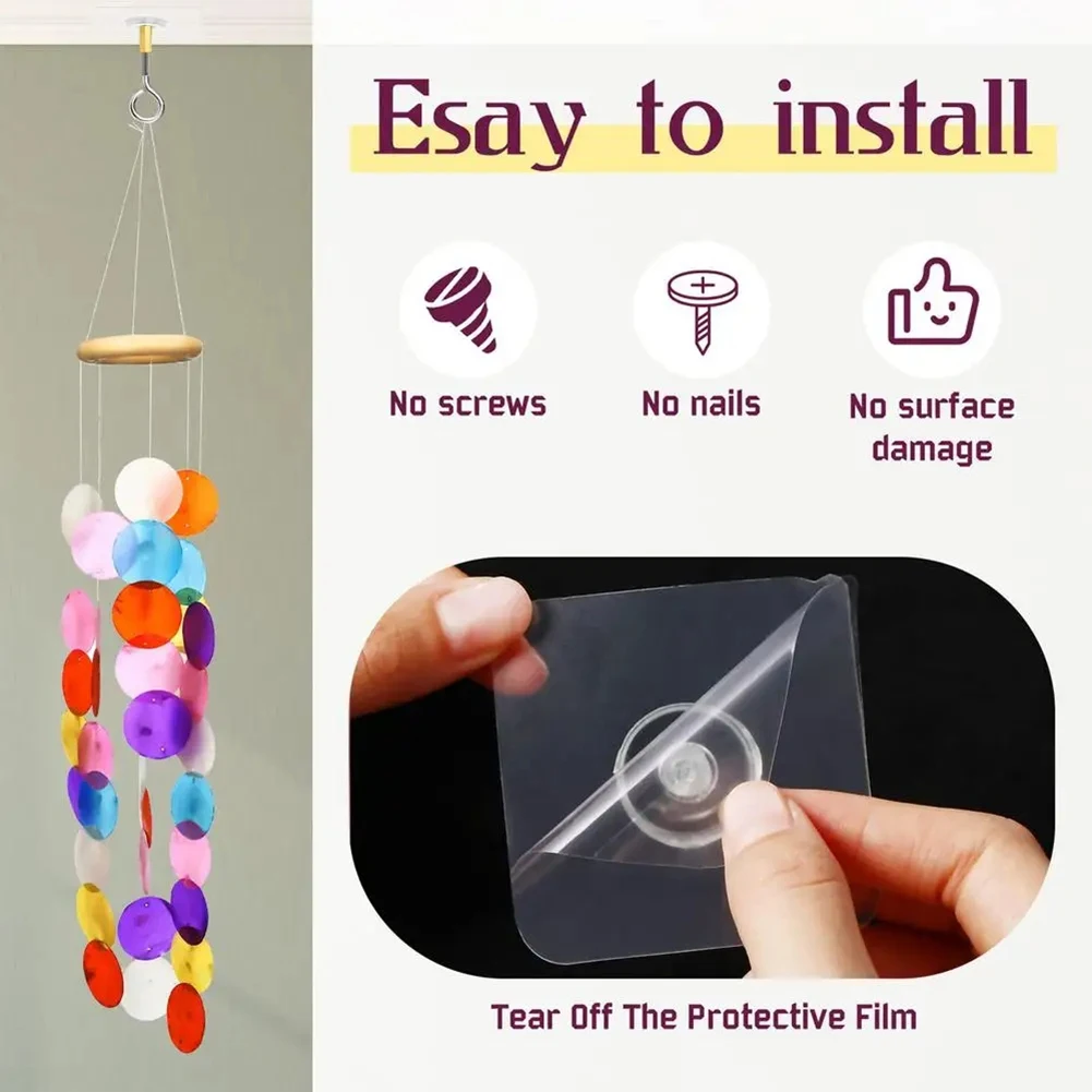 【Ship Within Adhesive Ceiling Hooks 8PCS Ceiling Hanger Hooks Eye Hooks For Suspending Small Plants Wind Chime Hanger For Kitche