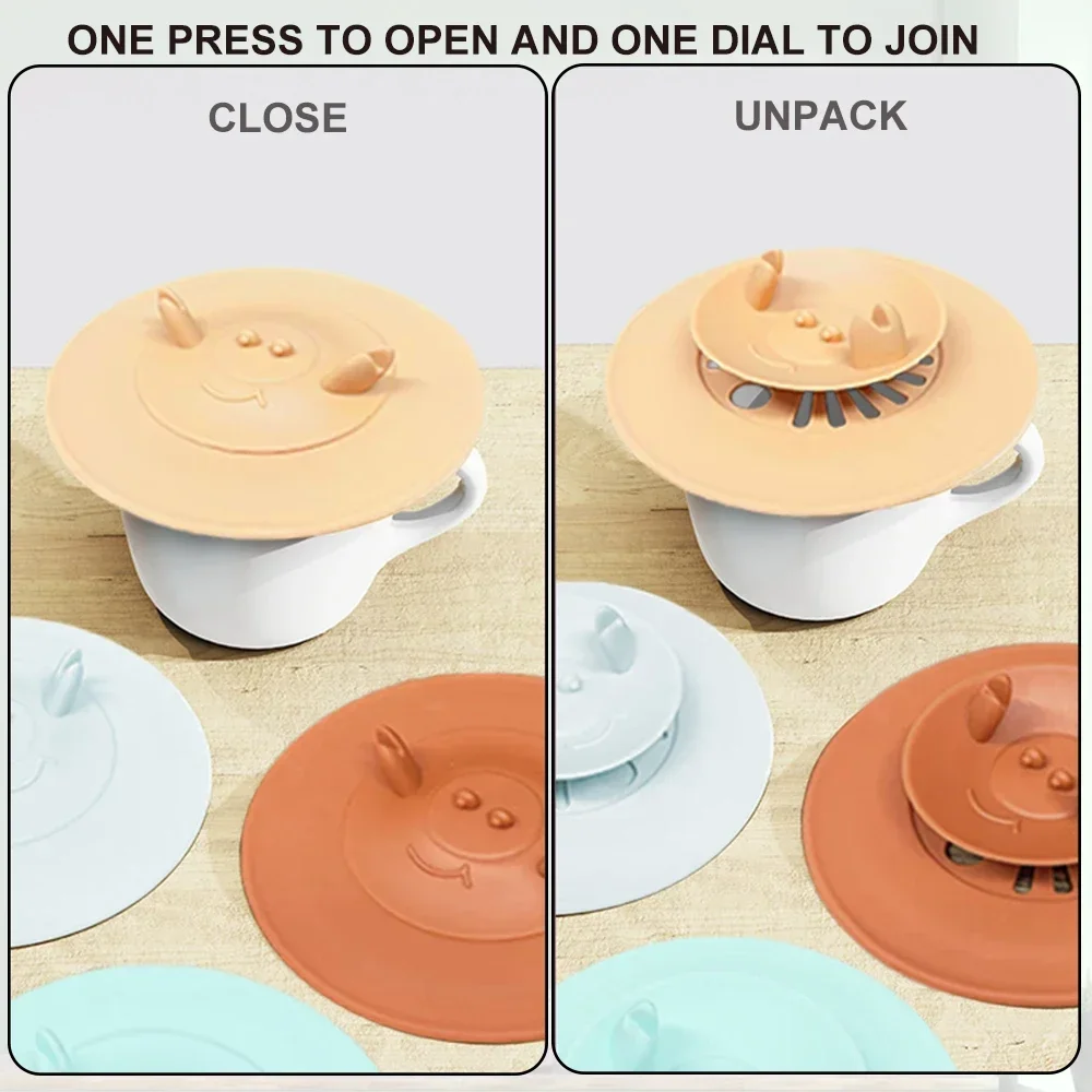 غطاء كوب سيليكون قابل لإعادة الاستخدام من الدرجة الغذائية، مقاوم للغبار، محكم الغلق لأكواب الشاي والمشروبات الساخنة #4