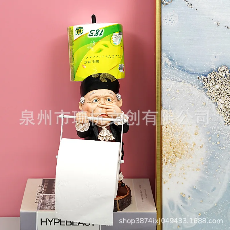 Creative Butler Tissue Holder for Living Room Bathroom Home Decor Stylish Figure Ornament Popular in Europe and America