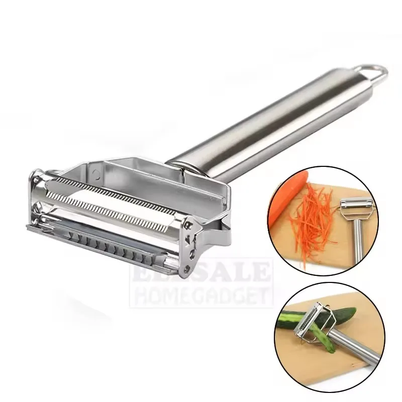 2-In-1 Stainless Steel Dual-Head Vegetable And Fruit Peeler Zester And Slicer Ultra Sharp Grater Kitchen Gadget