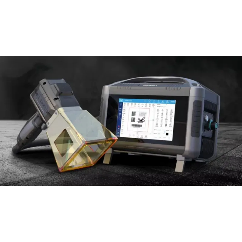 آلة الوسم بالليزر المحمولة الصغيرة 20 واط آلات الحفر بالليزر اللحمية لوضع العلامات بالليزر المحمولة لزجاج الإطارات البلاستيكية