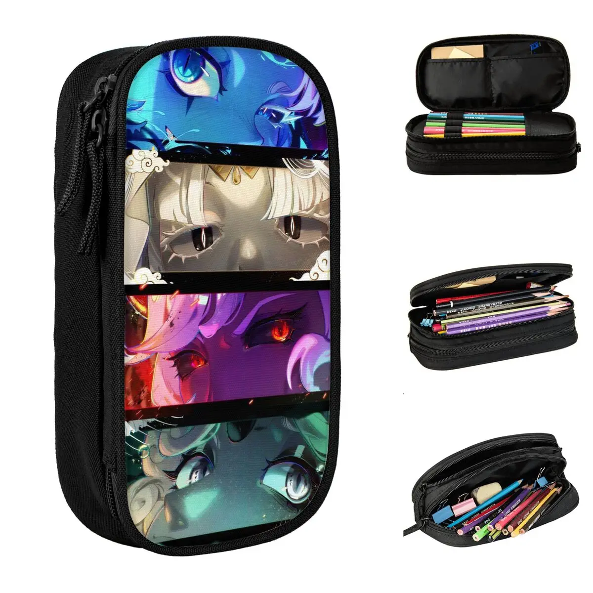 Shadow Milk Cookie Run Kingdom Anime Pencil Case Fun CRK Game Pen Bags Student Big Capacity School Supplies Zipper Pencilcases