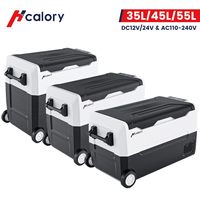 Hcalory Car Fridge - 35/45/55L Portable Cooler with Wheels - 12/24V & 110-240V - Ideal for Travel, Camping, and Outdoors