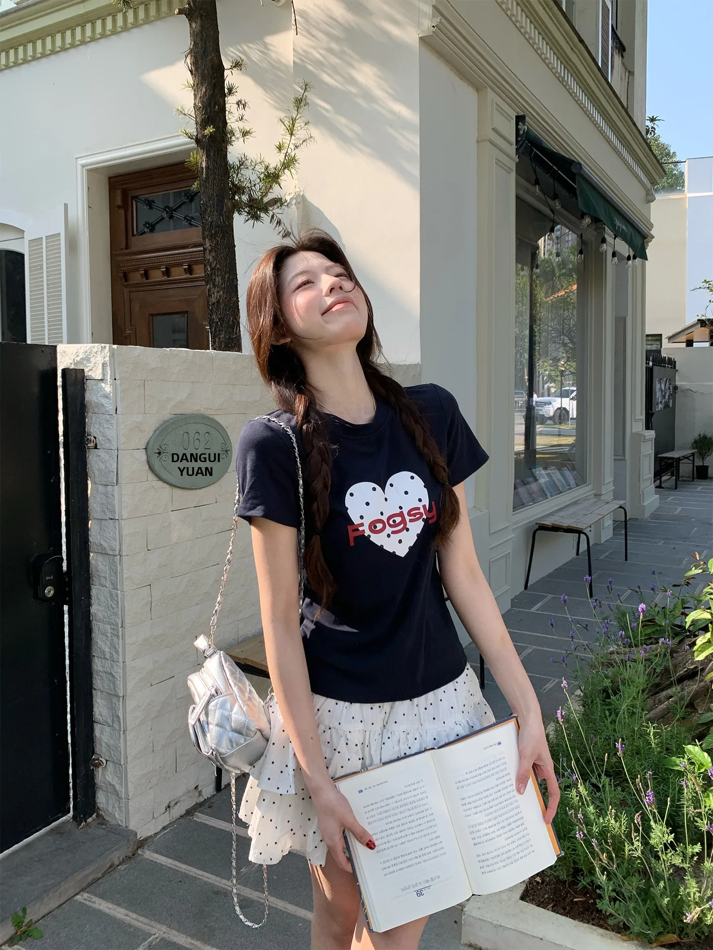 

Женская футболка Slim Fit с коротким рукавом, летняя, новый стиль, с круглым вырезом, с принтом, повседневная, модная, Su San San Top