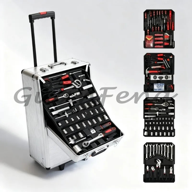 499Pcs Chromium Vanadium Steel Auto Repair Tool Set, Hardware Wrench Kit with Tool Cart for 4S Shop & Household Mechanical Work