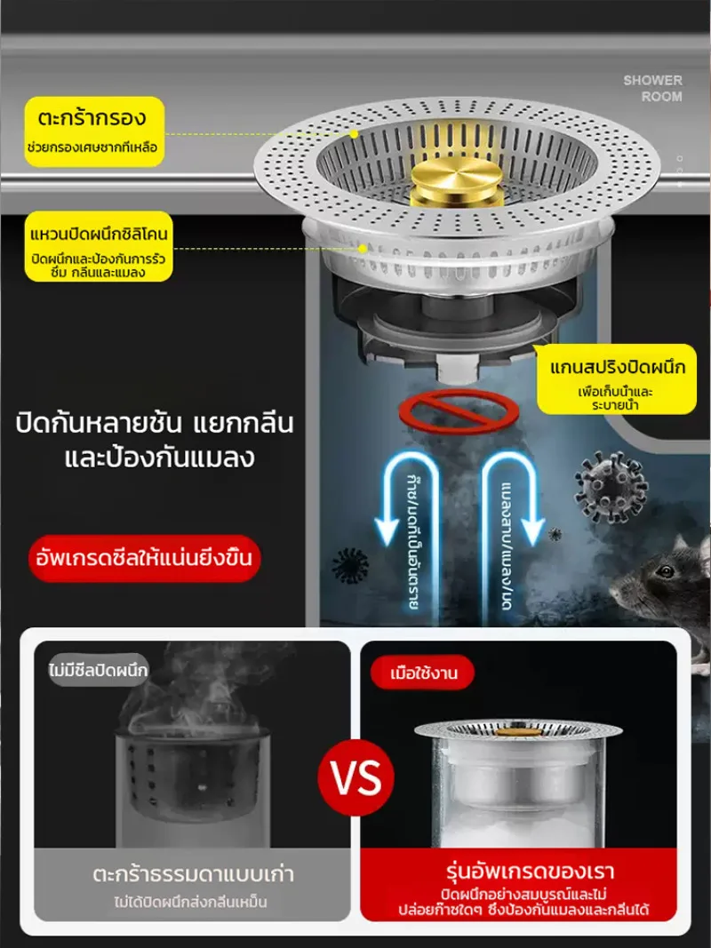 New Upgraded Kitchen Filter Leak Plug Push-Down Drain Bounce Core Sink Filter Filter New Upgraded Dishwashing Sink Dedicated