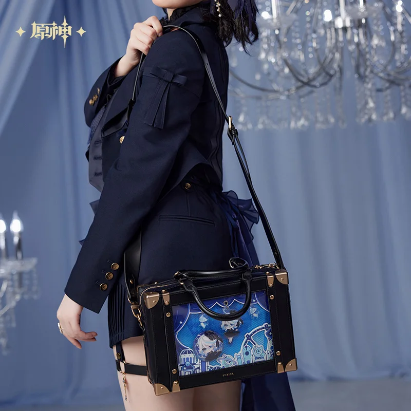Genshin Impact Furina Theme Ita Bag Borsa baguette bianca nera Borsa a tracolla casual anime autentica autentica Vendita calda Disponibile