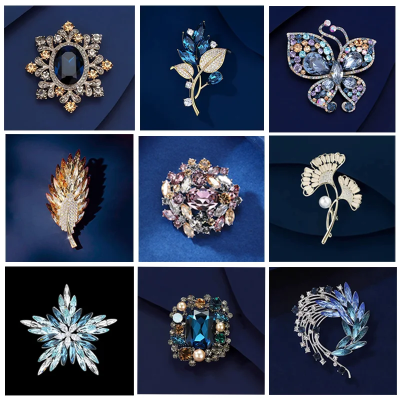 Exqusite Luxury Crystal Vase Flower Brooch Pin For Women Girls Elegant Classic Rhinestone Shining Boutique Badges Buckles view 2