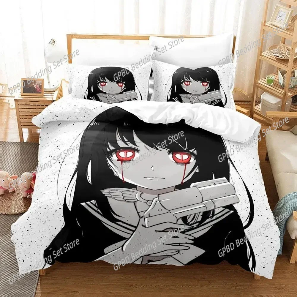 New 3d Print Anime Magical Girl Site Duvet Cover Bedding Set Polyester Pillowcases Quilt Cover Home Decor Gift Twin King Queen