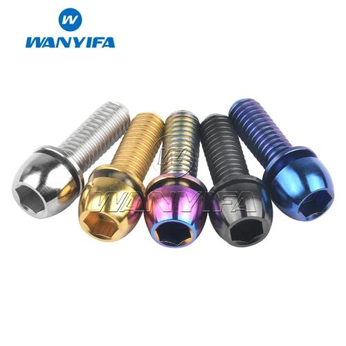 Imagen 2 del producto Wanyifa 4/10 Uds perno Ti de titanio M6x18/20mm con arandela tornillos de cabeza de llave Allen para freno de bicicleta