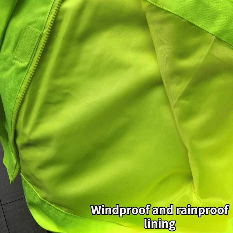 Reflective raincoat, traffic suit, fluorescent green split suit, motorcycle riding rain pants, male motorcycle rider