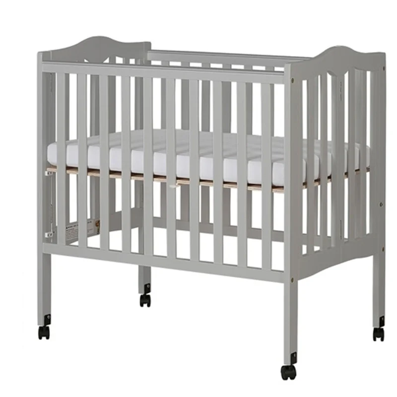 Most Popular  Princess Newborn Wooden Foldable Girl Sleeping Wood Kids Beds Cots Baby Bed with Wheels