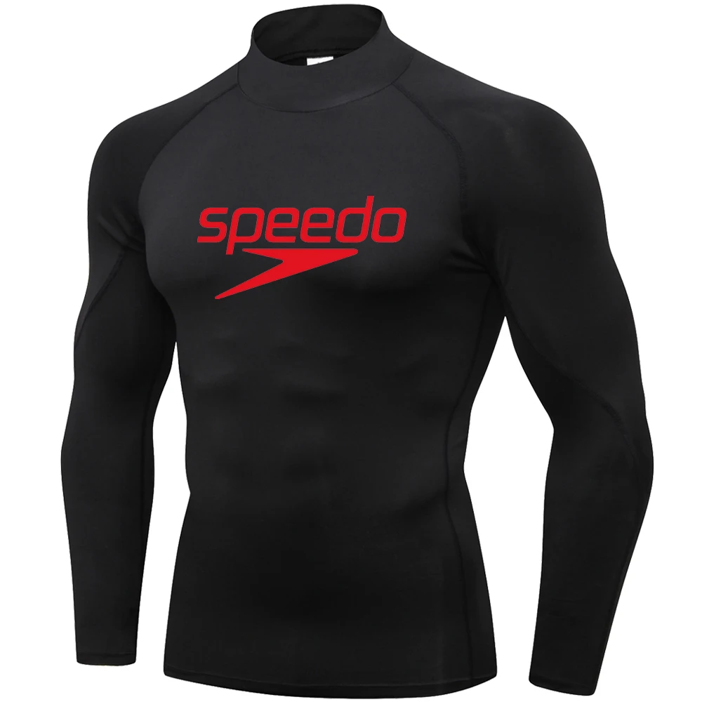 Men\'s Surfing Swimwear Long Sleeve UV Protection Rash Guard Diving Wear Summer Water Sports Beach Swimming Surf Tight T-shirts