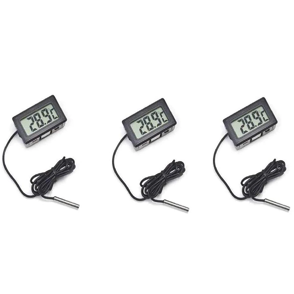 AY03-термометр для холодильника, цифровой ЖК-термометр с внешним зондом 2 м для холодильника с морозильной камерой, аквариума, 6 шт.