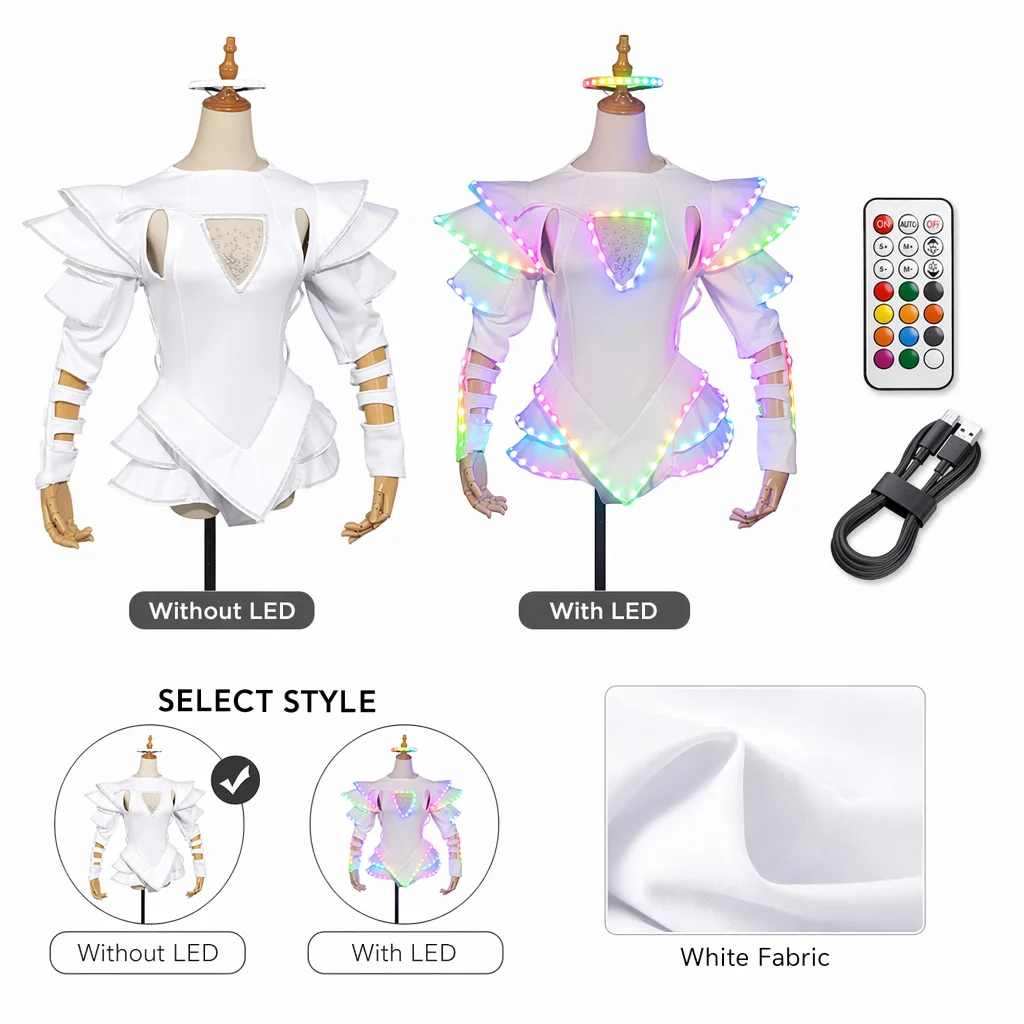 New Arrival Bride Light Up Luminous Clothes LED Costume Ballet Tutu Led Dresses For Dancing Skirts Wedding Party