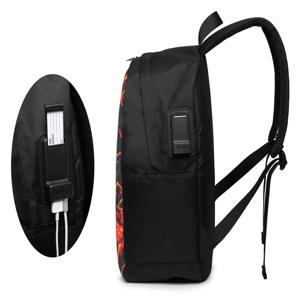 Magma Volcano Lava Fire Backpack Travel Notebook Bag Computer College Student School Bag Laptop Shoulder Bags for Men Women view 4