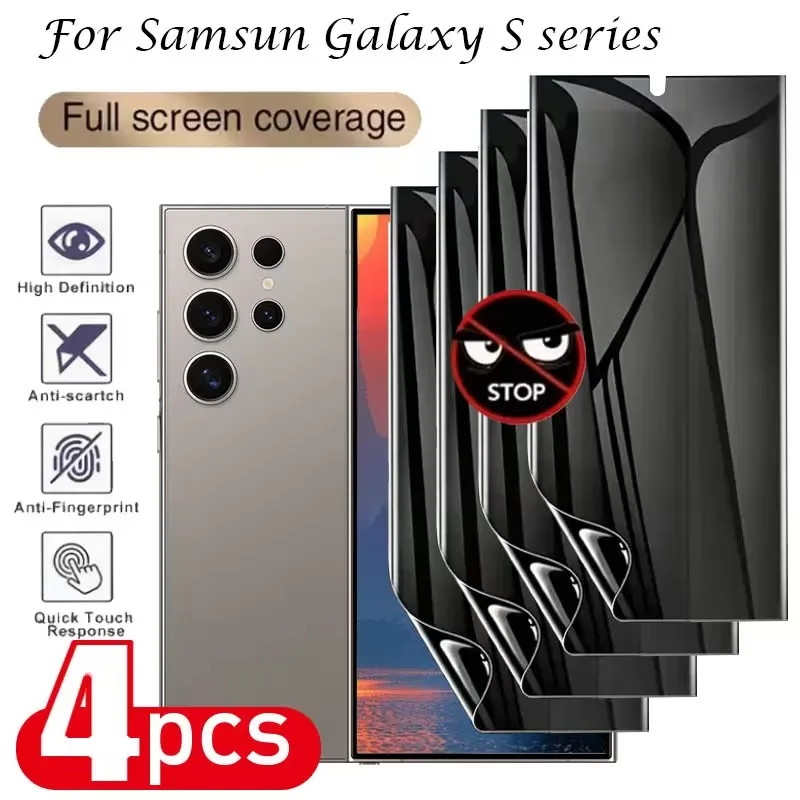 4Pcs Front Privacy Hydrogel Film For Samsung S25 S24 S23 S22 Ultra Plus S23 S22 FE Full Cover Screen Protector
