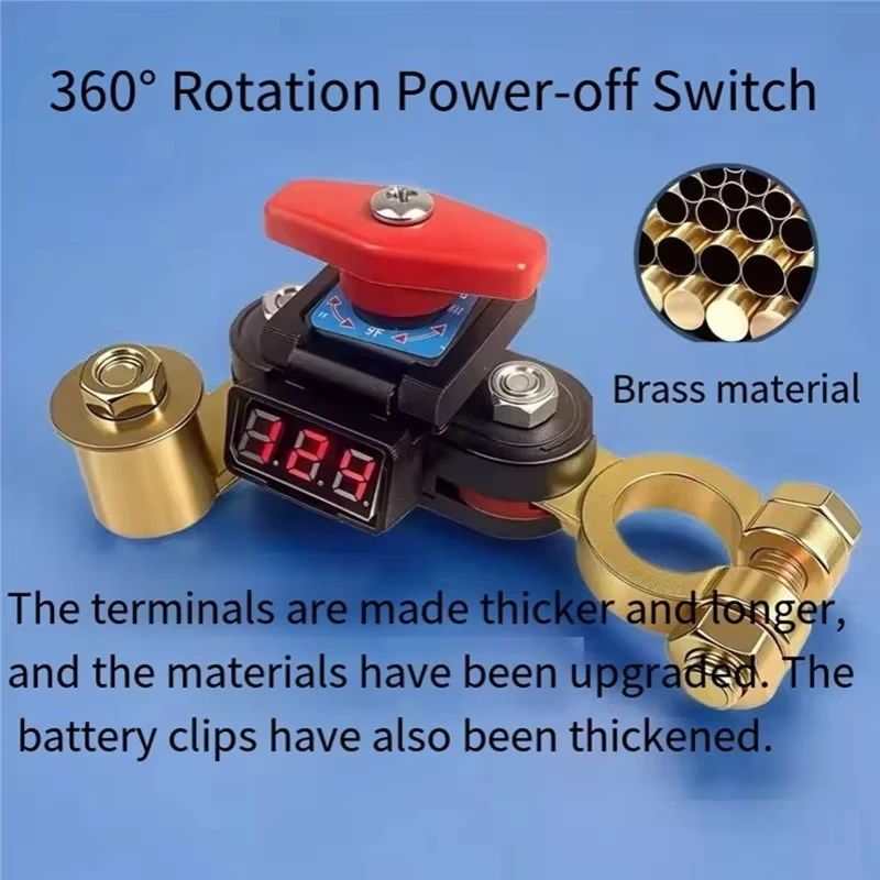 Car Battery Disconnect Switch Bidirectional Joint Can Rotate Disconnect Switch Off Leakage Circuit Breaker with Digital Display