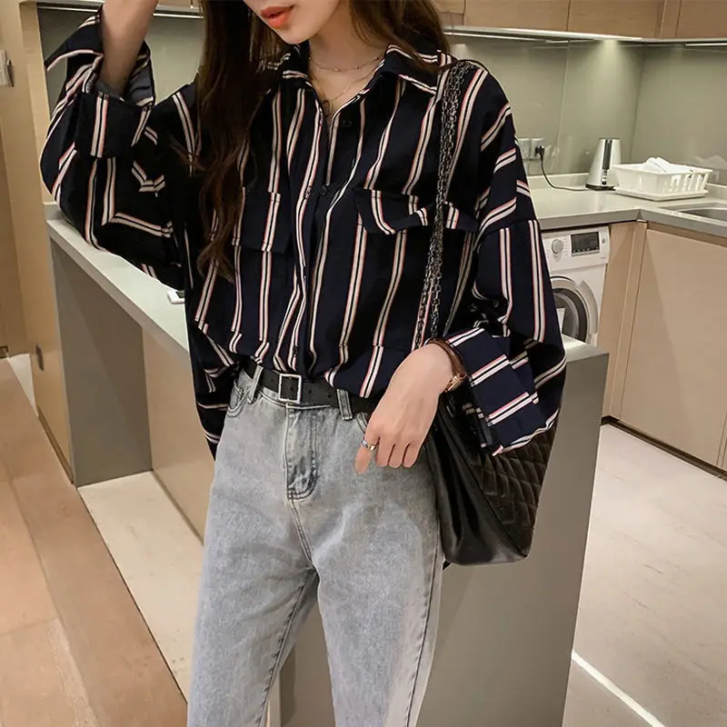 

Новая осенняя рубашка, свободная рубашка для женщин, длинный красный стиль