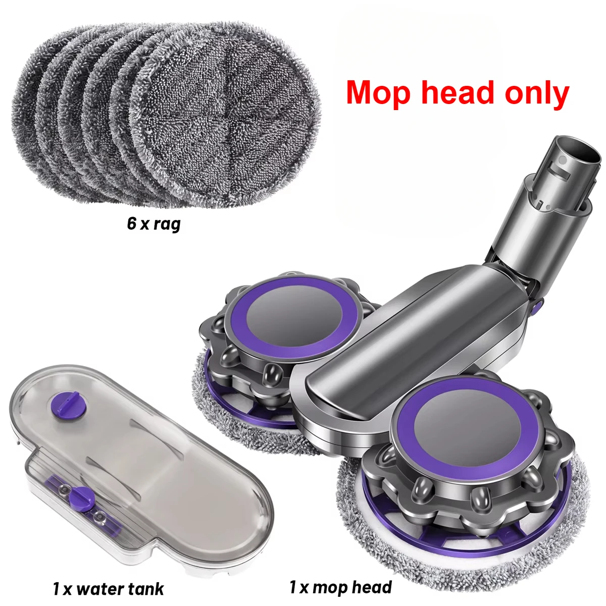 Electric Wet Dry Mopping Water Mop Head Attachment Compatible for Dyson Vacuum Cleaner V6  Model