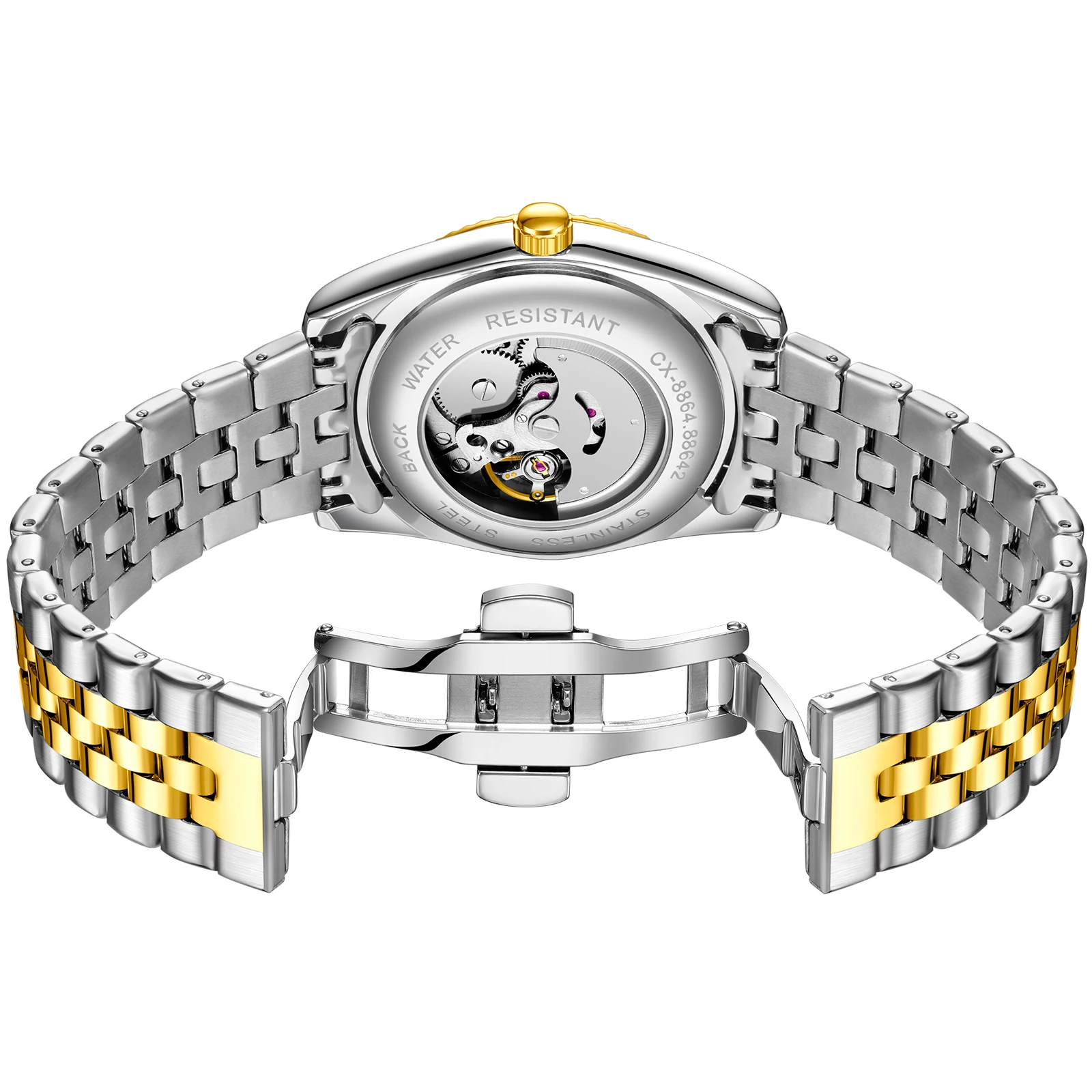 Chenxi Brand High Quality Automatic Men's Mechanical Quartz Waterproof Luminous Date Luxury Casual Business Full Stainless Watch